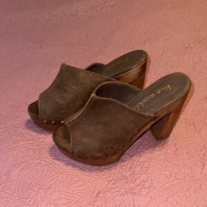 Five Worlds Brown Leather Mules